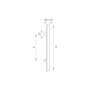 KVAKA ZA VRATA MP šifra K41S 40x10 mm ST - kom (BN - Četkani nehrđajući čelik)