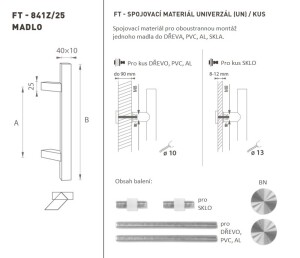 KVAKA ZA VRATA MP šifra K41Z 40x10 mm UN - kom (BN - Četkani nehrđajući čelik)