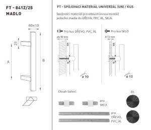 RUČICA MP šifra K41Z 40x10 mm UN - kom (BS - Mat crna)