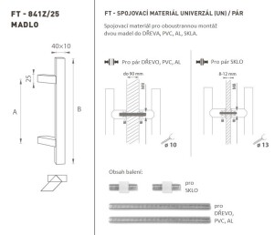 RUČICA MP šifra K41Z 40x10 mm UN - par (BN - Četkani nehrđajući čelik)