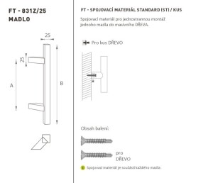 KVAKA ZA VRATA MP šifra K31Z 25x25 mm ST - kom (BN - Četkani nehrđajući čelik)