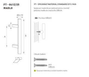 KVAKA ZA VRATA MP šifra K41Z 40x10 mm ST - kom (BN - Četkani nehrđajući čelik)