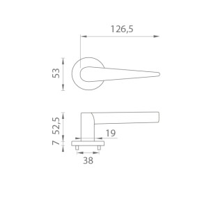 Okov za vrata MP Arnica - R 7S (T - Titanium)