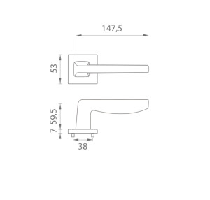 Okov za vrata MP ERBA - HR 7S (T - Titanium)