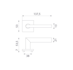 Okov za vrata MP PRIMULA - HR 7S (T - Titanium)