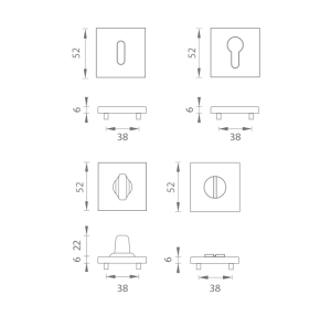 Rozeta za vrata MP - HR 7S (BS - mat crna)