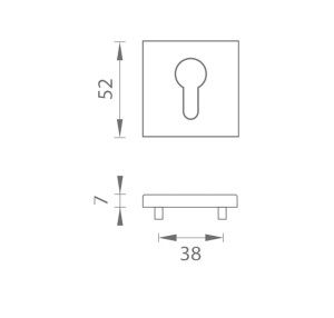 Rozeta za vrata MP - HR 7S (BS - mat crna)