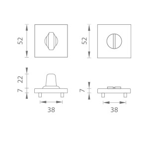 Rozeta za vrata MP - HR 7S (BS - mat crna)