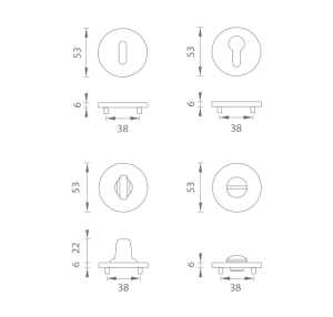 Rozeta za vrata MP - R 7S (BS - mat crna)