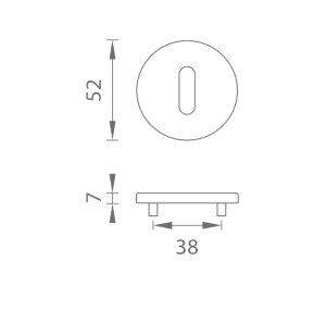 Rozeta za vrata MP - R 7S (BS - mat crna)