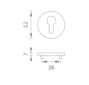 Rozeta za vrata MP - R 7S (BS - mat crna)