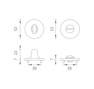 Rozeta za vrata MP - R 7S (BS - mat crna)