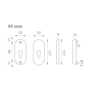 Rozeta za vrata AXA BETA2 (F6 - Inox elox)