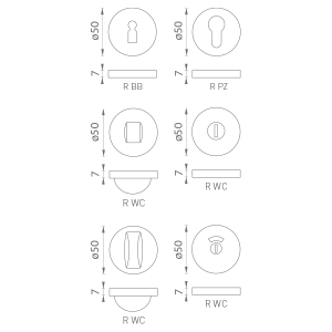 Rozeta za vrata MP - R 50/7 (BS - Mat crna)