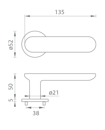 Okov za vrata MP TI - NELA - R 4158 5S (T - Titanium)