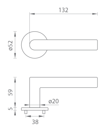 Okov za vrata MP TI - FAVORIT - R 4152 5S (BS - Black mat)