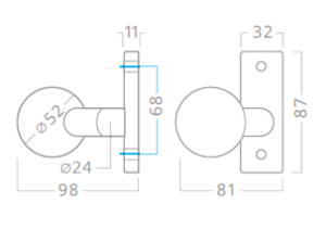 Ručka za hardver ACT 2001 ofset (F1)