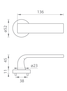 Okov za vrata MP Cinto-R 2732 (BS - mat crna)