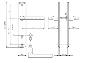 Okov za vrata ROSTEX BRIT (MAT INOX)