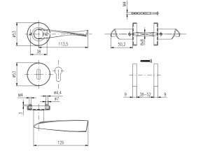 Okov za vrata ROSTEX MILANO (MAT INOX)