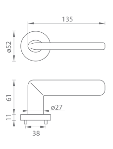 Okov za vrata MP Eliptica - R 3098 (T - Titanium)