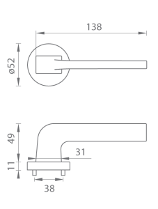 Okov za vrata MP Supra - R 3097 (NP - Nickel pearl)