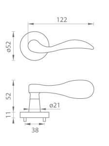 Okov za vrata MP Lea R 1948 (NP - Nickel pearl)