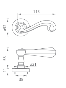 Okov za vrata MP Carla - R 738 (NP - Nickel pearl)