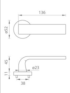 Okov za vrata MP CINTO - R 2732 (OGS - Brushed bronze mat)