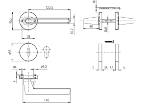 Okov za vrata ROSTEX MESINA/N (MAT INOX)