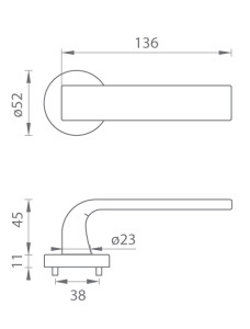 Okov za vrata MP Cinto-R 2732 (WS - bijeli mat)