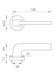 Okov za vrata SUPRA - R 3097 (BS - mat crna)