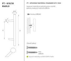 RUČICA kod K10 Ø 30 mm ST - kom (BS - Mat crna)