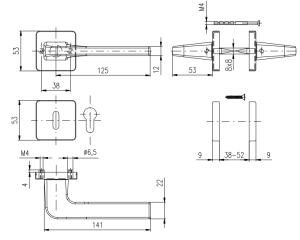 Okov za vrata ROSTEX PORTO/H sa klinovima (MAT INOX)