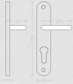 Okov za vrata ACT Una OV ECO (INOX)