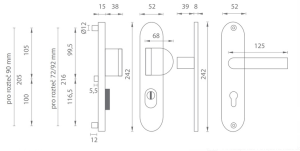 Ojačani okovi MP AXA Beta2 Plus (F6 - inox elox)