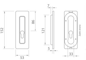 Školjka za klizna vrata MP TI 4181 5S - PZ (OLV)