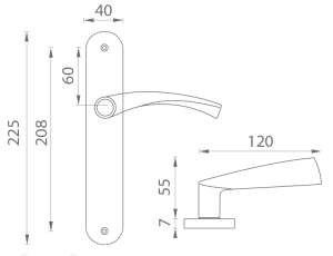 Okov za vrata MP Tornado - S (BS - crni mat)