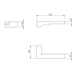 Okov za vrata MP WIND (BS - mat crna)