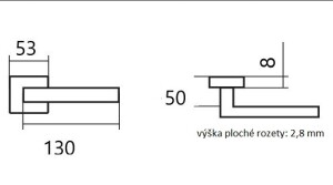 Okov za vrata TWIN CUBOID HR C 1682FL (CM)