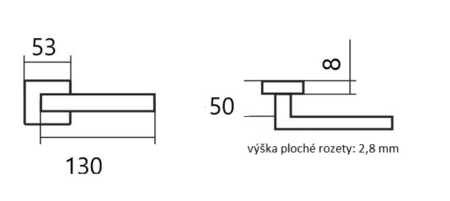 Okov za vrata TWIN CUBOID HR C 1682FL (E)