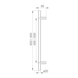 Inox kvaka &quot;F1&quot; HOLAR, Ø20 mm okrugla - Satin mat