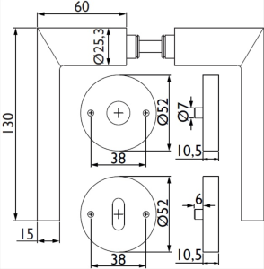 Okov za vrata TWIN LEVEL H 1813 (E)