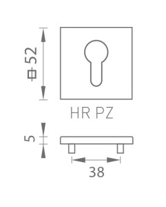 Rozeta za vrata MP - TI - HR 5S (OLS - brušeni mesing)