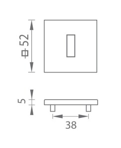 Rozeta za vrata MP - TI - HR 5SQ T3 (BS - Mat crna)