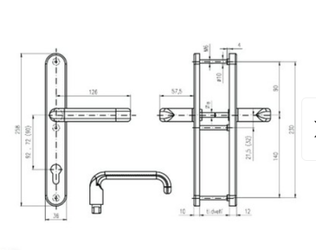 Sigurnosni okovi ROSTEX BK 807 GRANDE - PANIC (INOX-MAT)