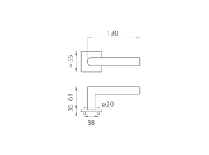 Okov za vrata MP - FAVORIT - HR 3SM (SB - PVD crni)