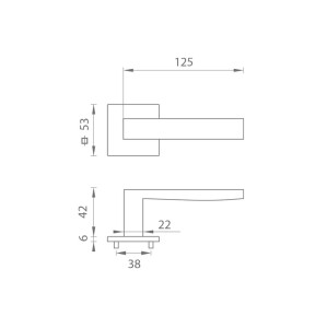 Okov za vrata MP Holly HR SQ6 (NP - BS - mat crna)