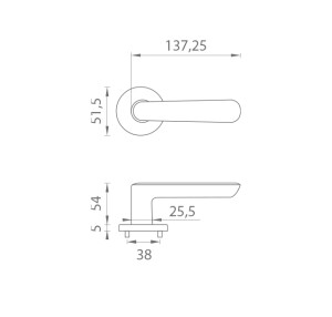 Okov za vrata MP AS - ARIA - R 5S BS (BS - mat crna)