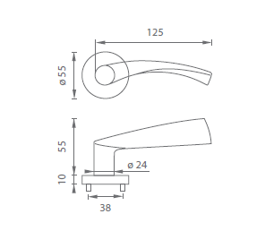 Okov za vrata MP Spirit R (BS - mat crna)